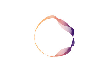 A colorful round frame featuring wavy lines.