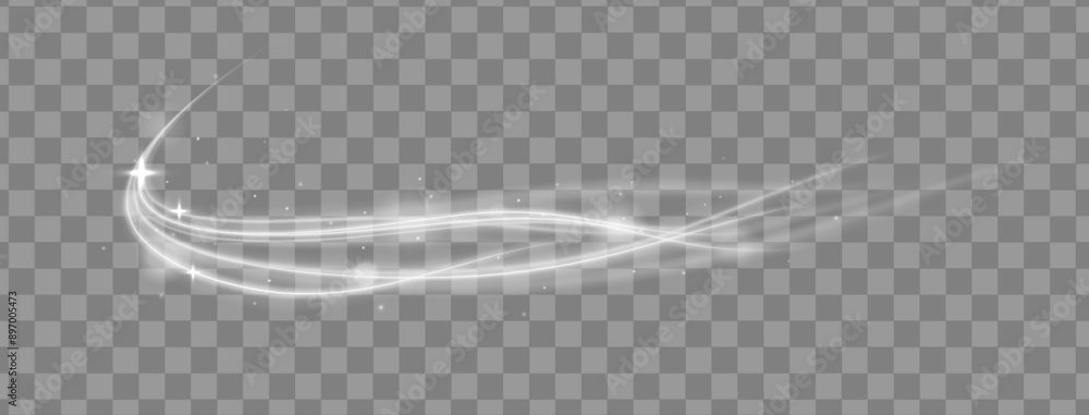 Leinwandbilder A large set of low-poly designs made of thin lines in the form of branches, spirals and arcs. Expressway, car headlight effect. Speed connection vector background.	