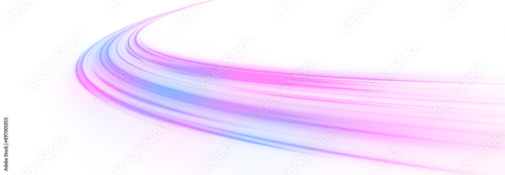 Poster Abstract neon light rays background. A colorful motion background of city light trails. Vector PNG. Image of speed motion on the road.	