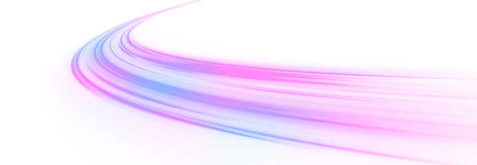 Abstract neon light rays background. A colorful motion background of city light trails. Vector PNG. Image of speed motion on the road.	