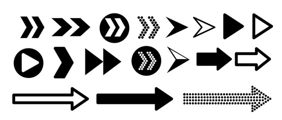 Collection of app sign elements. Big set of flat arrows isolated on white background. Collection of concept arrows for web design, mobile apps, interface and more.