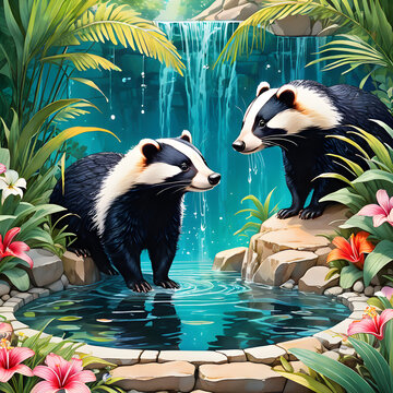 Badger bading 
