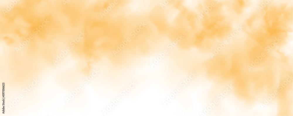 Poster grey smoke puff, white background and studio with no people with fog in the air. for used on light b