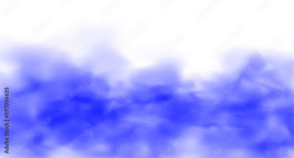 Poster grey smoke puff, white background and studio with no people with fog in the air. for used on light b