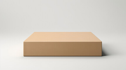 a brown cardboard box mockup on white background.