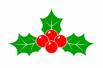 christmas holly with red berries