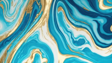 Fototapeta premium Abstract marbleized Cyan creative colors Beautiful paint with the addition of gold effect background