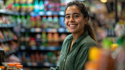 The woman in grocery store