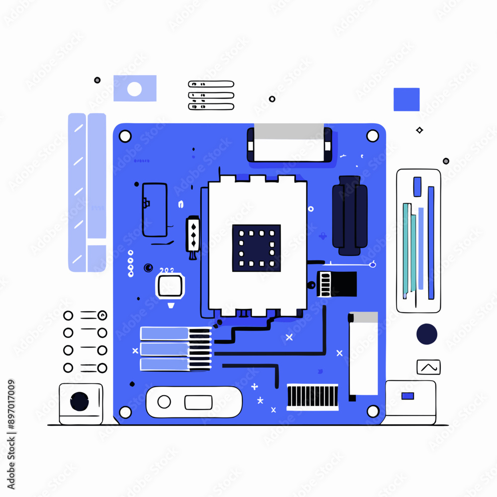 Aufkleber computer motherboard icon representing hardware and system components