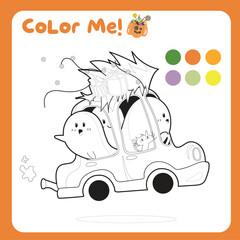 Coloring activity for children. Educational printable coloring worksheet. Practicing fine motoric skills for children
