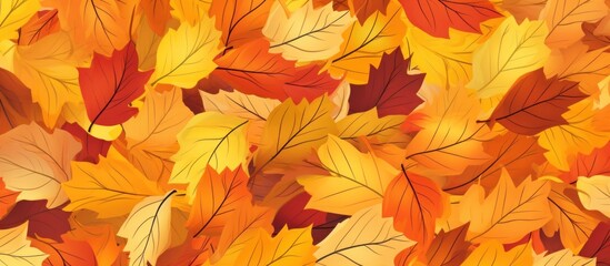 Obraz premium Autumn Leaves Pattern: A Colorful Spread