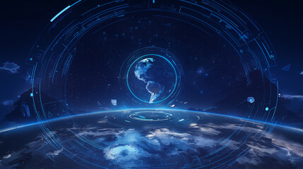 planet in space,Background of technological elements