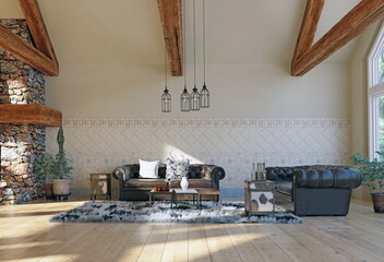 Obraz premium modern luxury house interior.