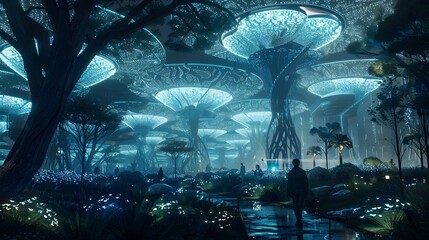 Futuristic Bio-luminescent Forest