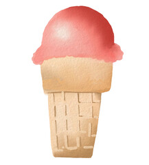 ice cream element design for template, watercolor style.