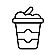 A yogurt icon representing a container of creamy, fermented dairy product, often consumed as a snack or dessert.