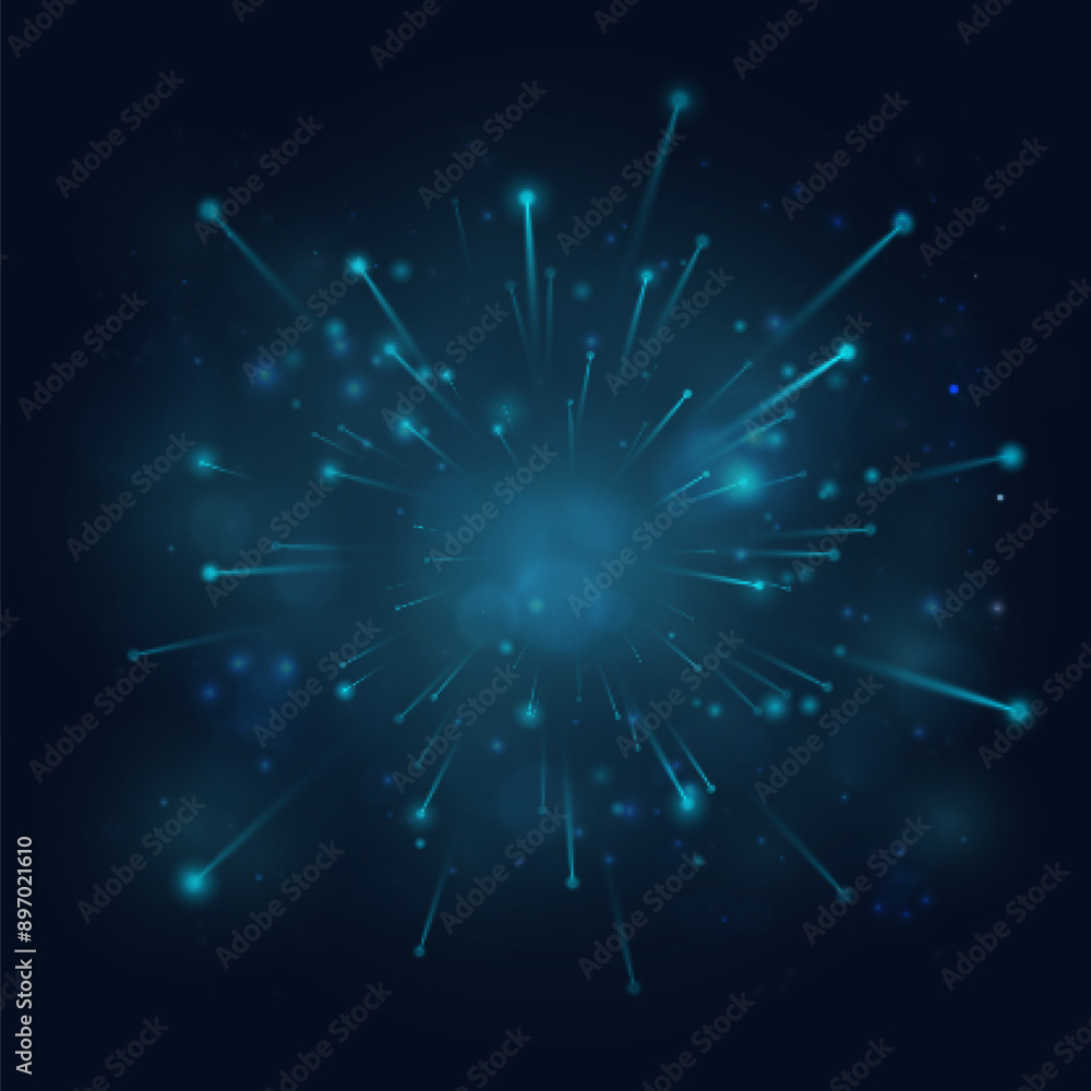 Aufkleber Speed ​​effect in space with lots of flickering light and glare. Vector background overlay effect