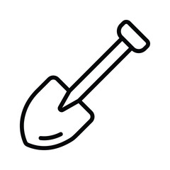 A shovel icon representing a tool used for farming, gardening and digging. © CreativeStudio