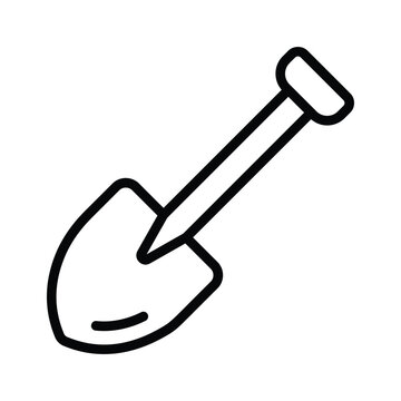 recommend clip art: A shovel icon representing a tool used for farming, gardening and digging.