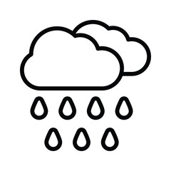Trendy style icon of raining, cloud raining vector design