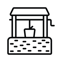 A water well icon depicting a traditional source of groundwater for drinking.
