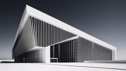 Monochrome Majesty: Bold Architectural Lines Under a Stark Sky 