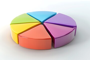 Obraz premium Colorful 3D Pie Chart Visualization