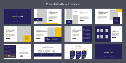 construction presentation powerpoint design slide template for architecture interior building