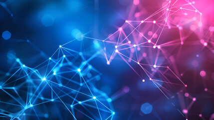 Big data abstract background,Technology network concept, Futuristic global database visualization, Neon multicolor effect, Abstract background with moving lines and dots,The concept of big data