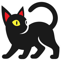 International Cat Day Silhouette In Cute Cartoon Design and Shapes. Vector Illustration.