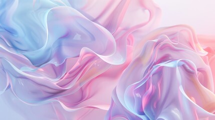 Dreamy Melting Noodles: Abstract Digital Art in Soft Pastel Hues