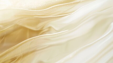 Obraz premium Golden fabric gently moving in the wind, creating a luxurious and elegant background with its soft and delicate texture