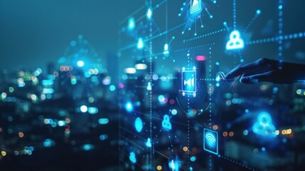 finger touch on the screen. Access network and data connections