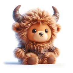 Cute plush character illustration on white backround