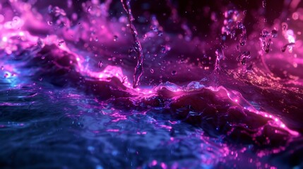 Electrically Charged Meltdown: Sci-Fi Ice Melt with Neon Glow and Dramatic Illumination
