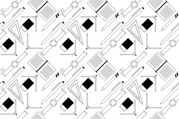 Web banner design. seamless pattern school tool. back to school pattern illustration