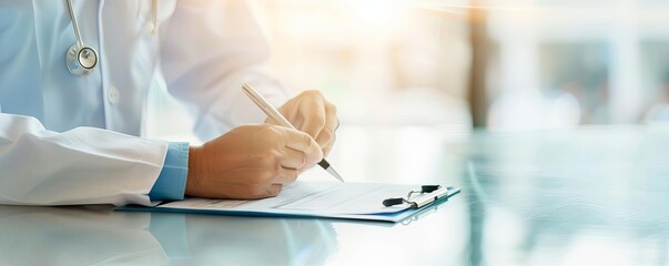 Medical professional assisting a patient with an insurance pre-authorization form, pre-authorization insurance, efficient and preparatory coverage steps