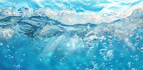 Water Surface with Bubbles and Sunlight