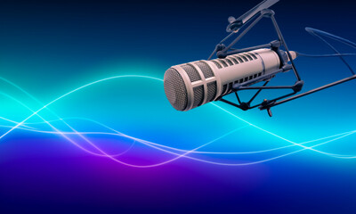 Background with professional microphone