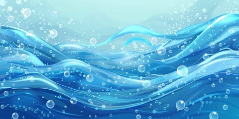 Abstract Water Illustration with Bubbles