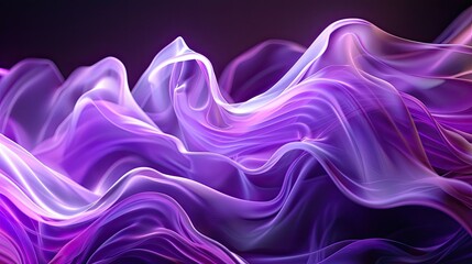 Obraz premium Futuristic ultraviolet glowing wave shapes, ideal for adding a sophisticated touch to banners and 3D texture backgrounds.