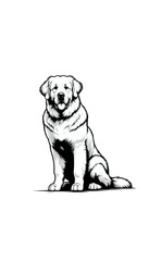 ハンガリーのクーバースのモノトーン画像。大型で力強く、家畜の守護に優れる。