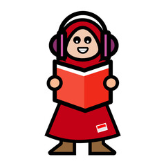 girl is reading a book