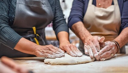 Seniors and middle-aged people at cooking classes