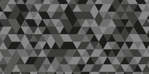 Seamless geometric pattern square shapes low polygon backdrop background. Abstract geometric wall tile and metal cube background triangle wallpaper. Gray and black polygonal background.