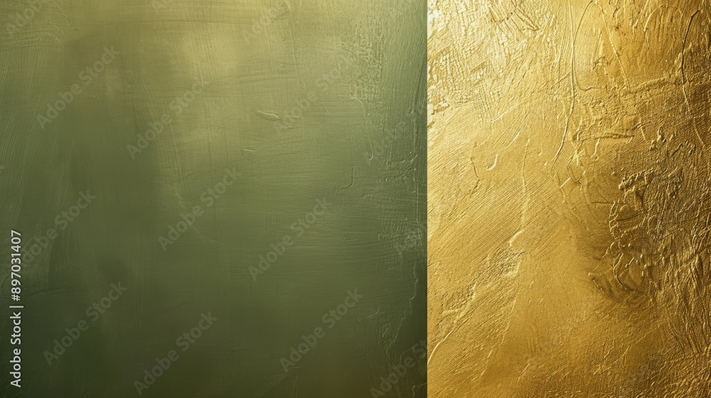 Poster gold and green textured background creating a dramatic contrast, perfect for design projects that re