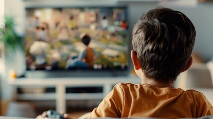 Fototapeta premium A family watching the season finale of their favorite show.
