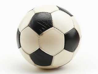 A Classic Black and White Soccer Ball Isolated on White Background