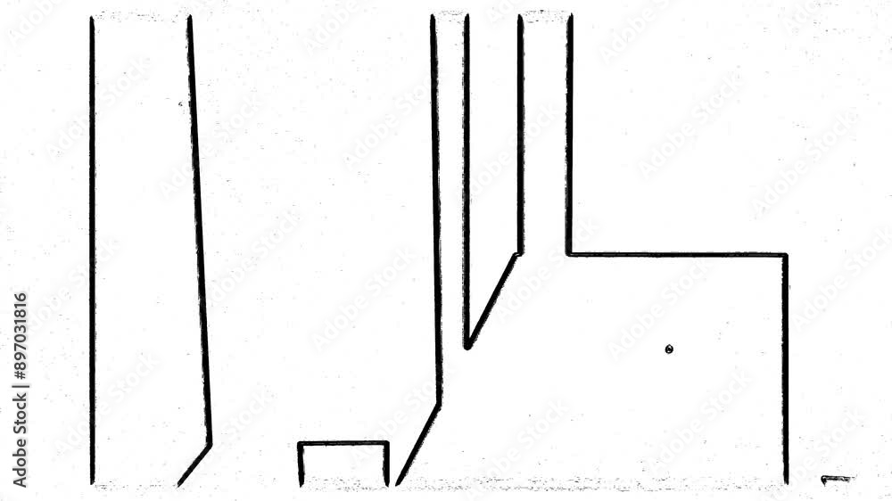 Poster black lines and sharp shapes in fast motion on a white background