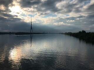 clouds over the river